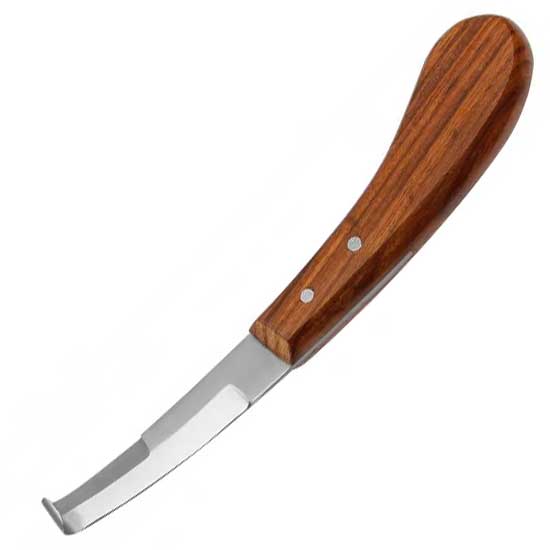 Нож копытный двух сторонний с деревянной ручкой ( по Бурдиццо )