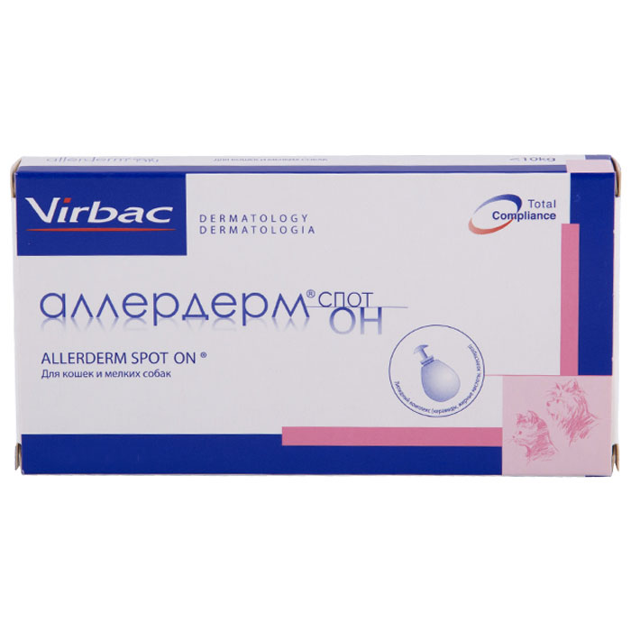 VIRBAC ALLERDERM СПОТ ОН ПРЕПАРАТ ДЛЯ УЛУЧШЕНИЯ ОБЩЕГО СОСТОЯНИЯ КОЖИ И ШЕРСТИ СОБАК ВЕСОМ ОТ 10 КГ