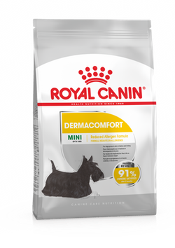 Mini Dermacomfort для взрослых и стареющих собак мелких размеров при раздражениях и зуде кожи, связанных с повышенной чувствительностью