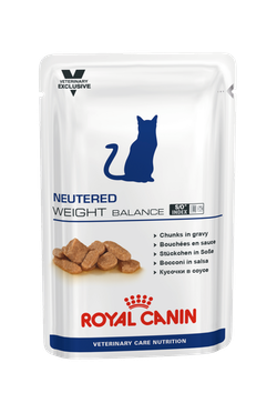 Royal Canin Neutered Weight Balance (в соусе) - корм консервированный полнорационный для взрослых кошек с момента стерилизации, склонных к избыточному весу. Диета для здоровых кошек.