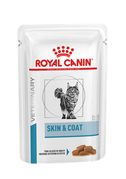 Royal Canin Skin & Coat (в соусе) - корм консервированный полнорационный для взрослых кошек , с повышенной чувствительностью кожи / шерсти. Ветеринарная диета.