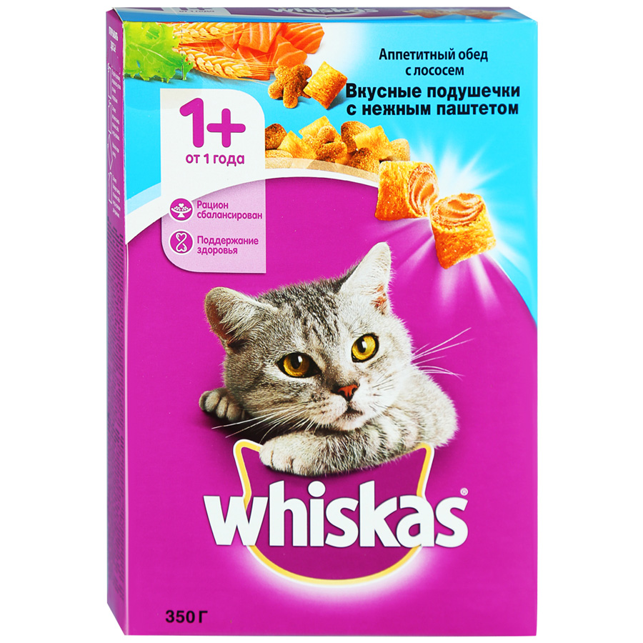 Корм Whiskas сухой корм для кошек Вкусные подушечки с нежным паштетом 