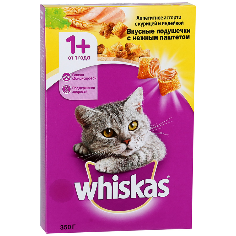 Whiskas  для кошек Вкусные подушечки с нежным паштетом 
