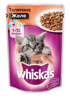 Whiskas влажный корм для котят, желе с телятиной