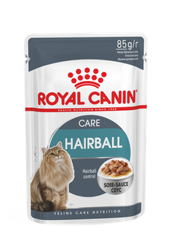 Royal Canin Hairball Care (в соусе) - корм консервированный полнорационный для взрослых кошек (мелкие кусочки в соусе)