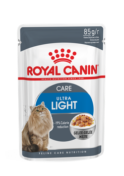 Royal Canin Ultra Light (в желе) - корм консервированный полнорационный для взрослых кошек (мелкие кусочки в желе)