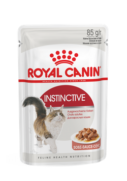 Royal Canin Instinctive (в соусе) - корм консервированный полнорационный для взрослых кошек (мелкие кусочки в соусе)