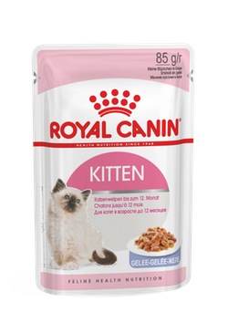 Royal Canin  Kitten (в желе) - корм консервированный полнорационный для кошек ,специально для котят в период второй фазы роста  (мелкие кусочки в желе)