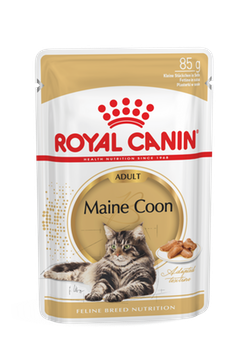 Royal Canin Maine Coon Adult (в соусе) - корм консервированный полнорационный для кошек , специально для взрослых кошек породы Мэйн Кун  (мелкие кусочки в соусе)